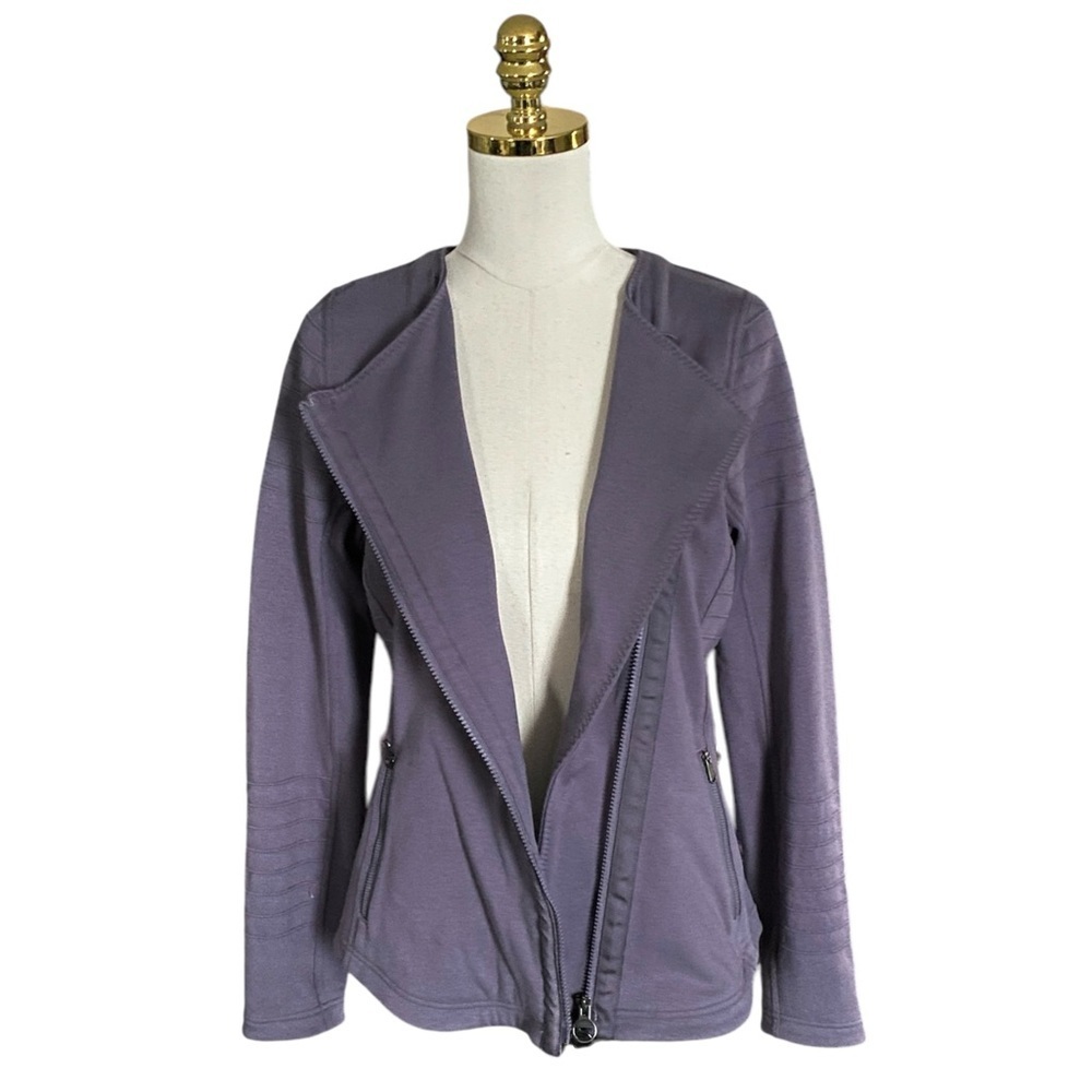 ATHLETA Women’s Outdoors Hiking Asymmetric Moto Jacket in Dusk Violet Size M - Picture 8 of 10